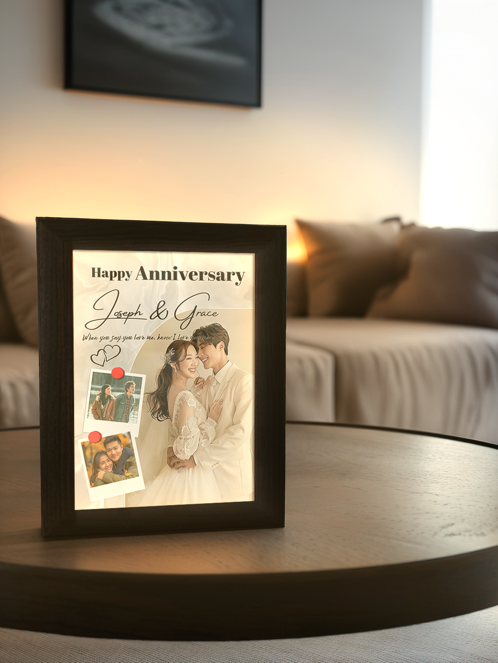 Anniversary Couple Photo Light Frame