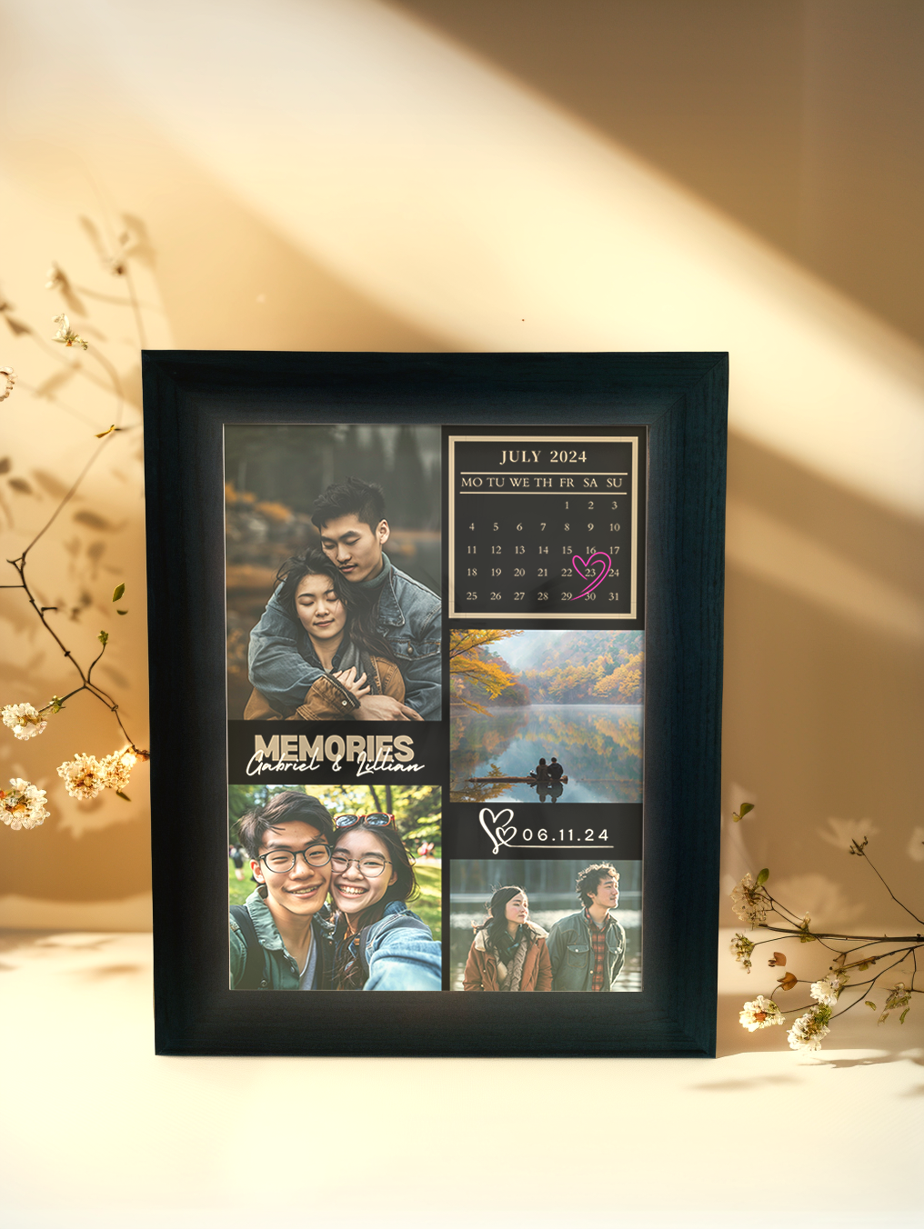 Cool Couple Calendar Photo Light Frame