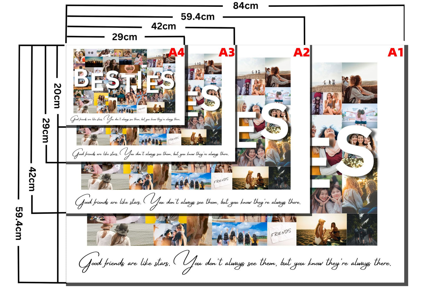 Custom Multi Photo Bestie Design Frame | A Memory Within Memories