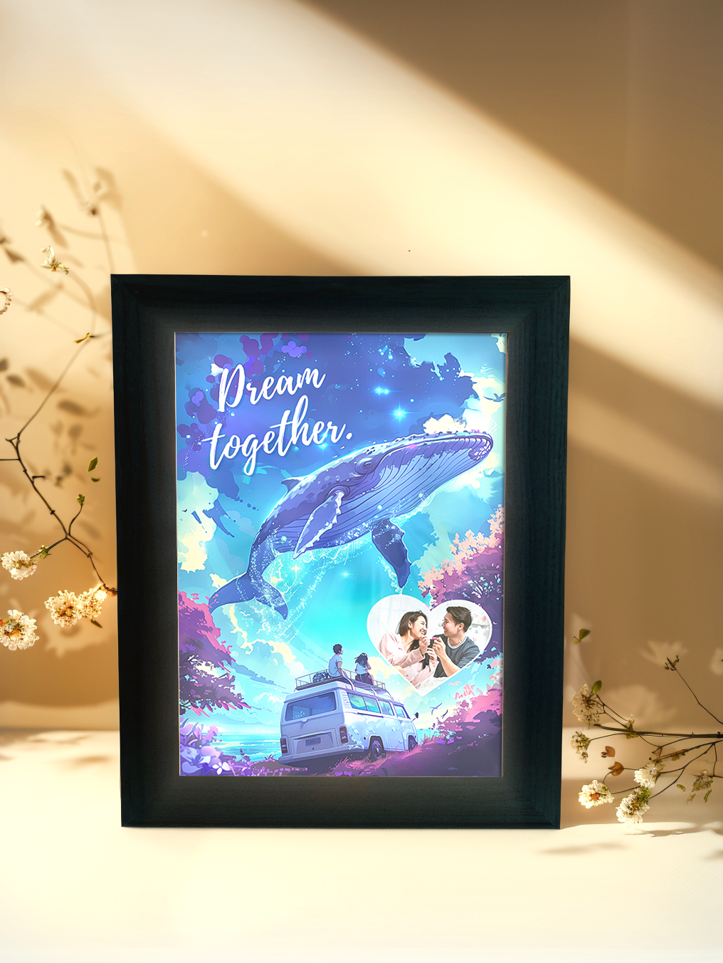 Dream Together Couple Photo Light Frame