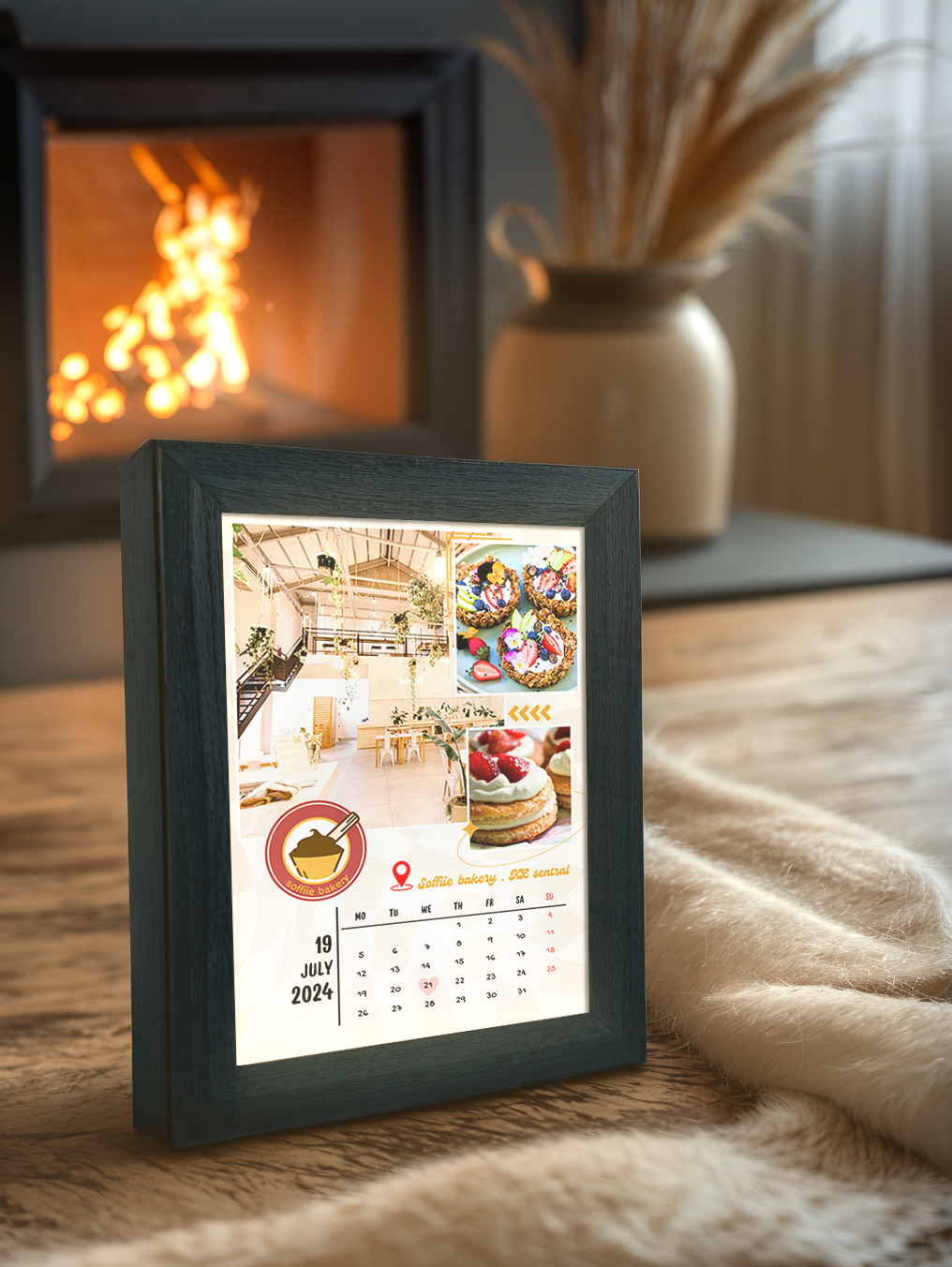 Grand Opening Calendar Custom Photo Light Frame