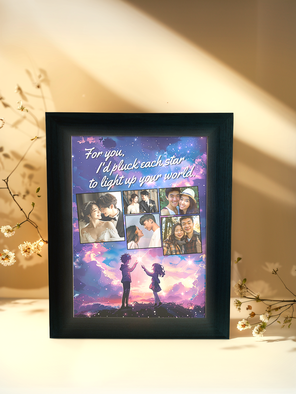 Light Up Your World Couple Photo Light Frame