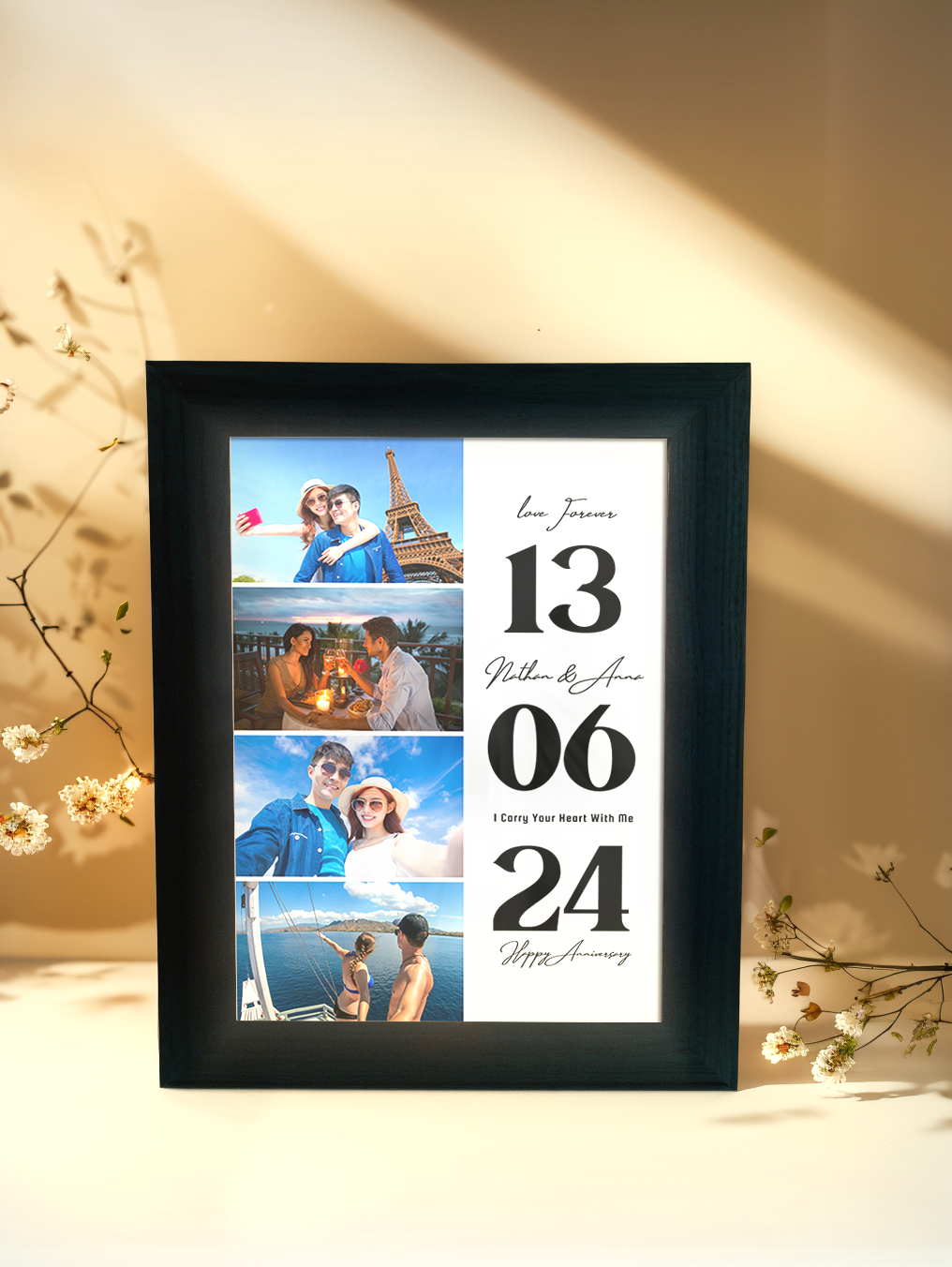 Perfect Date Surprise Couple Photo Light Frame