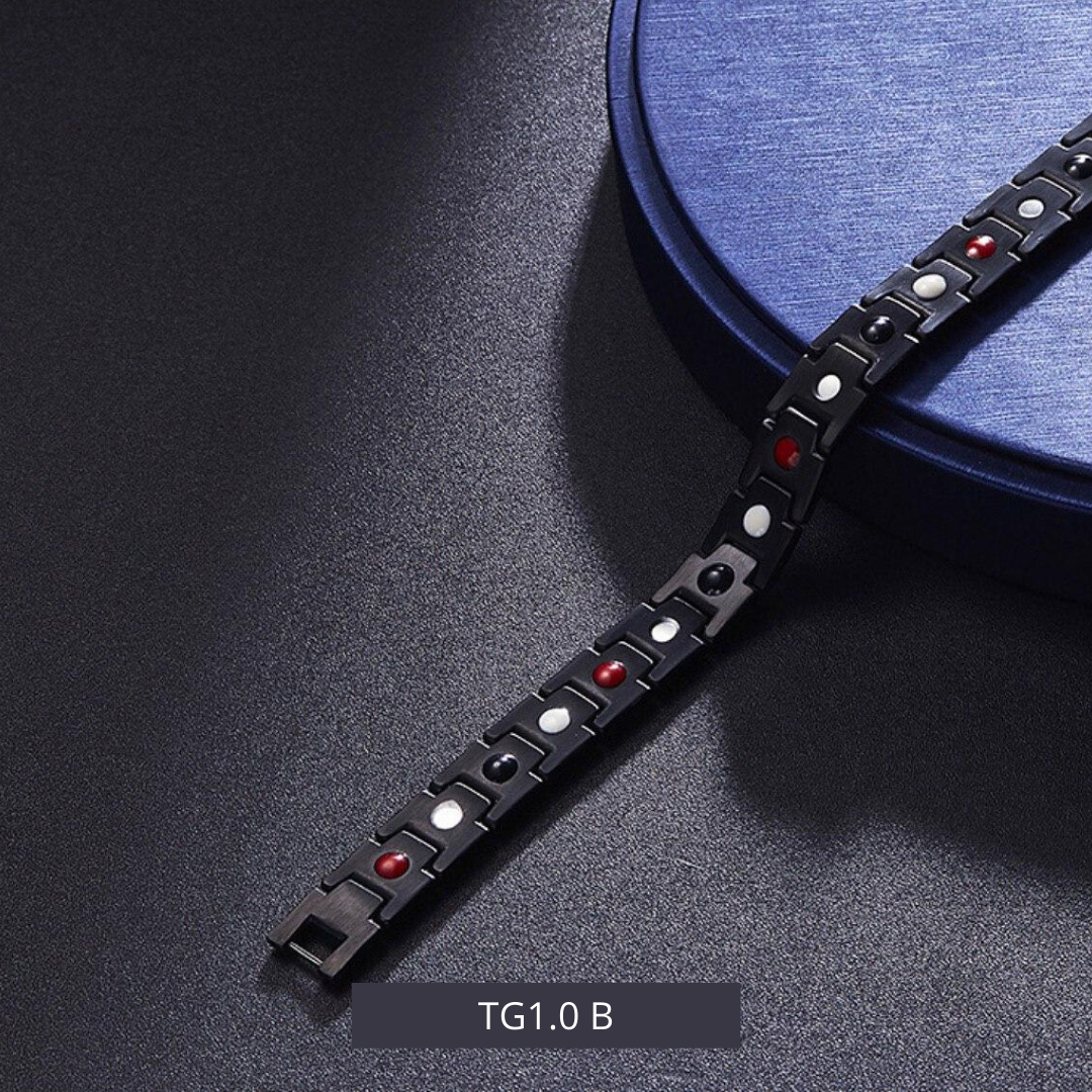 The Perfect Gift for Him & Her | TG Titanium Anti-Static Bracelet | Luxury Style Meets Everyday Wellness - BlackBlue