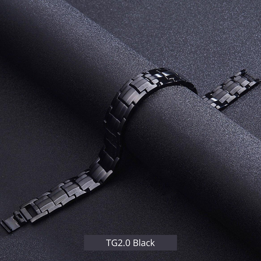 The Perfect Gift for Him & Her | TG Titanium Anti-Static Bracelet | Luxury Style Meets Everyday Wellness - Black