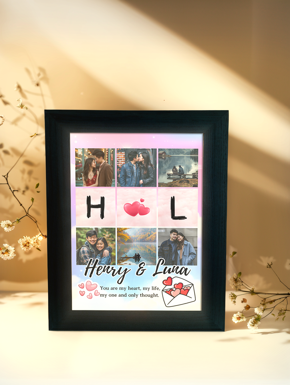 You Are My Heart Photo Light Frame