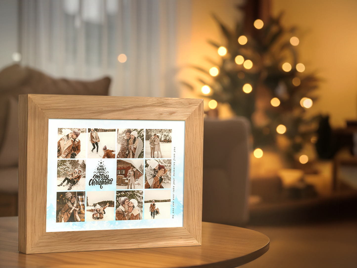 Christmas Gift Romantic Couple Photo Light Frame