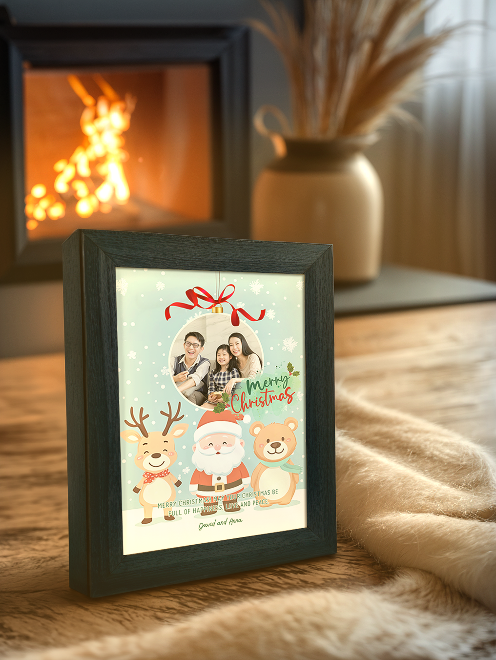 Christmas Gift Cute Christmas Ornament Photo Light Frame