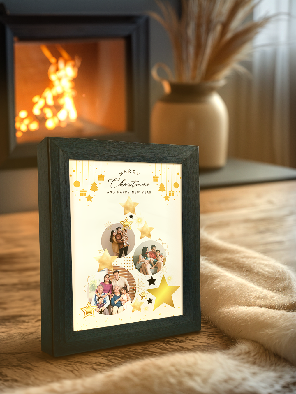 Christmas Gift Lovely Couple Photo Light Frame