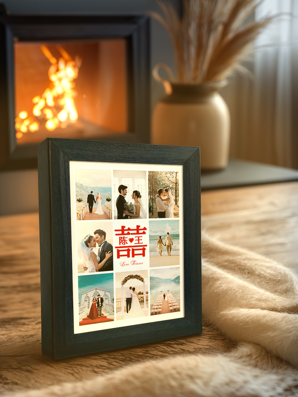 Xi Wedding Couple Photo Light Frame