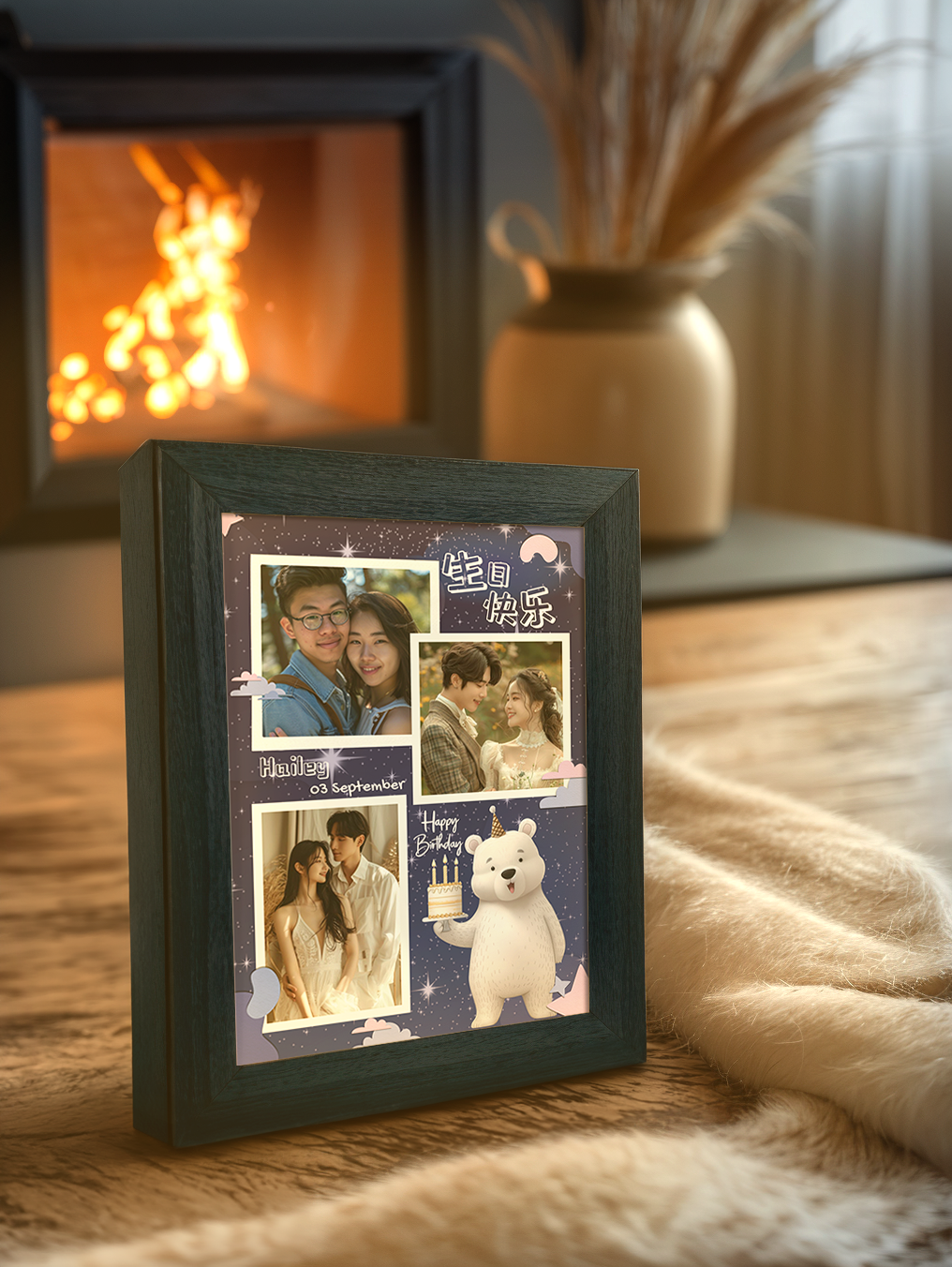 Polar Bear Cake Bright Up Light Frame