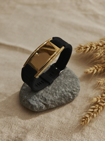 The Perfect Gift for Him & Her | Blaxer 2.0 Anti-Static Bracelet | Stylish Design Meets Everyday Wellness - Short BlackGold