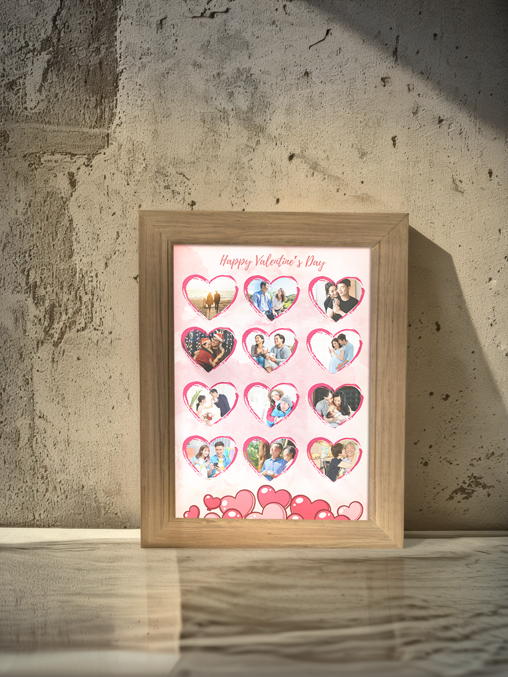 12 Love Couple Photo Light Frame