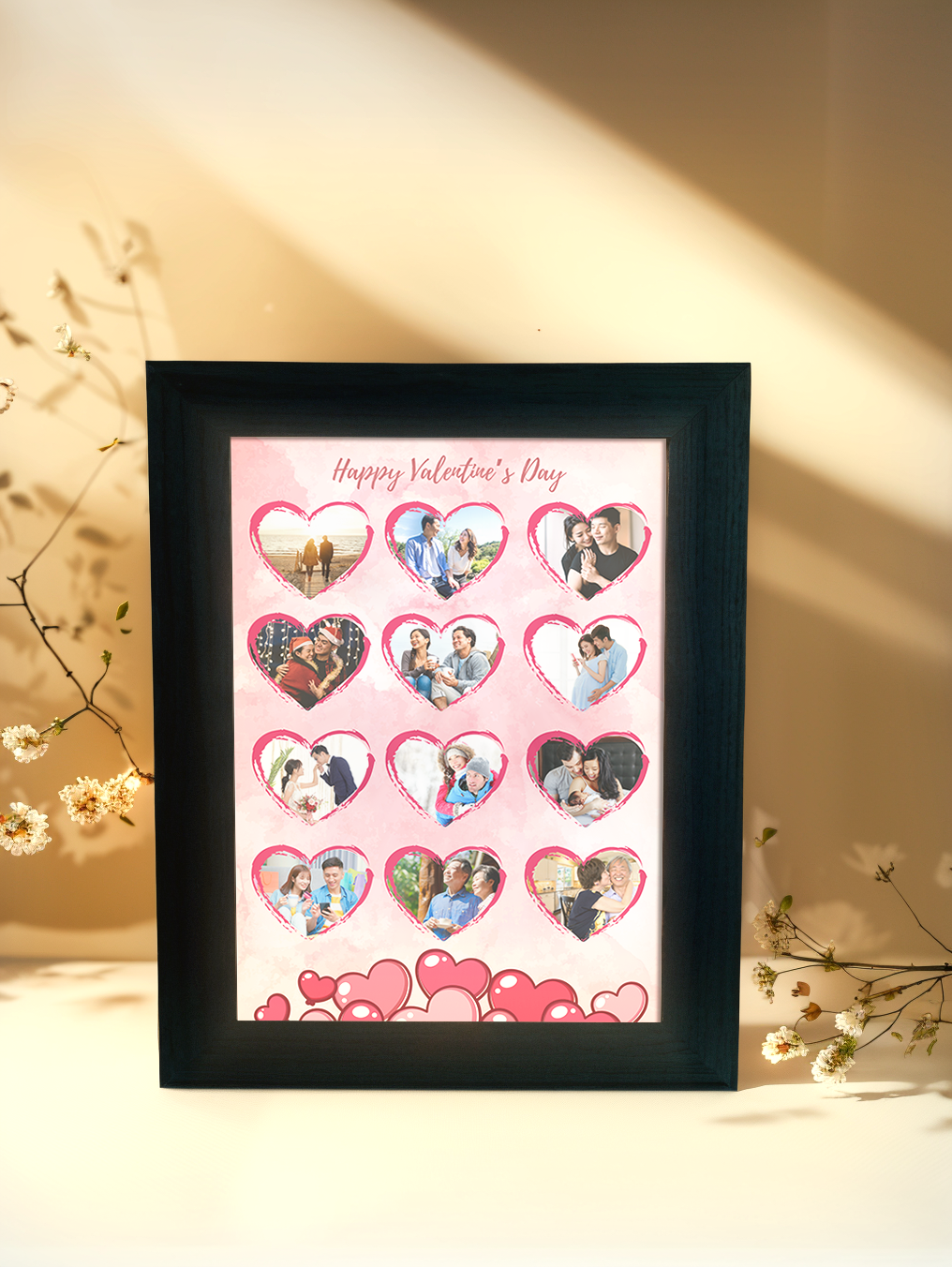 12 Love Couple Photo Light Frame