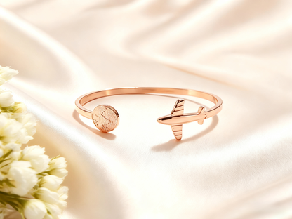 BABAZAC Travel The World Bracelet | Live, Explore, Be Free - RoseGold