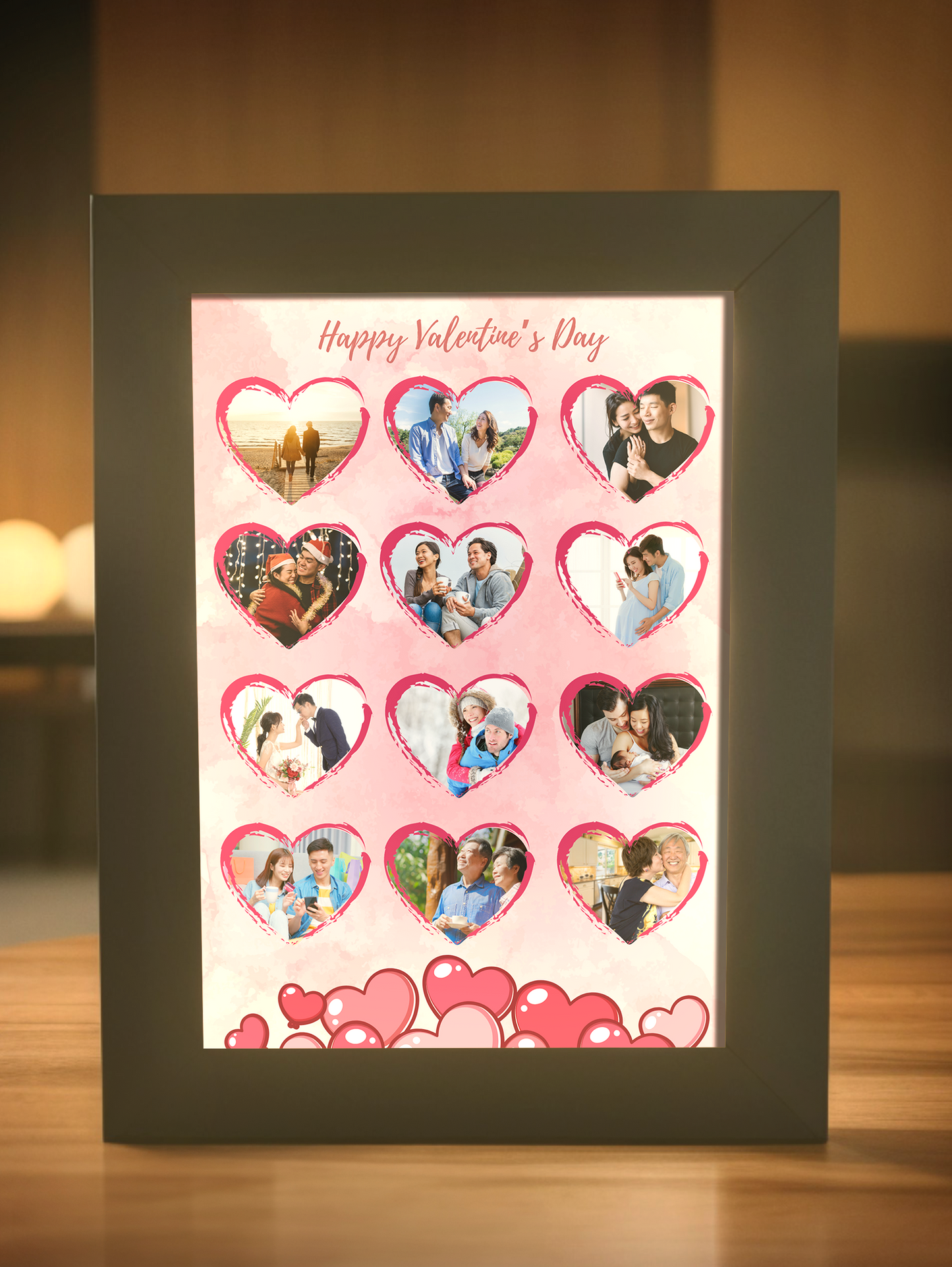 12 Love Couple Photo Light Frame