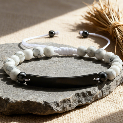 Custom Engraved Black Bead Bracelet | The Perfect Gift for Friends & Couples