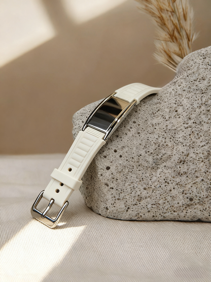 The Perfect Gift for Him & Her | Blaxer 2.0 Anti-Static Bracelet | Stylish Design Meets Everyday Wellness - Short WhiteSilver