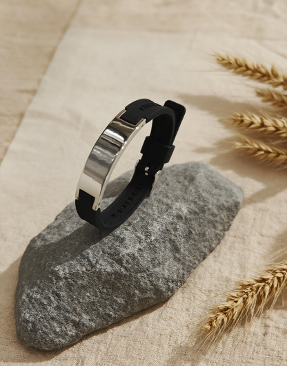The Perfect Gift for Him & Her | Blaxer 2.0 Anti-Static Bracelet | Stylish Design Meets Everyday Wellness - Long BlackSilver
