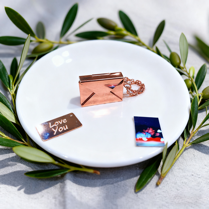 Dearest Envelope Custom Photo Necklace | A Hidden Love Story in Jewelry - Rosegold