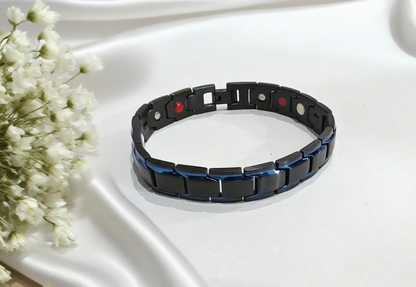 The Perfect Gift for Him & Her | TG Titanium Anti-Static Bracelet | Luxury Style Meets Everyday Wellness - BlackBlue