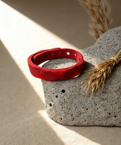 The Perfect Gift for Him & Her | Flat Anti-Static Bracelet | Bold Style Meets Everyday Comfort - Red