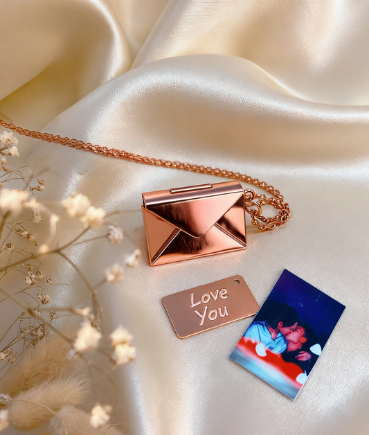 Dearest Envelope Custom Photo Necklace | A Hidden Love Story in Jewelry - Rosegold