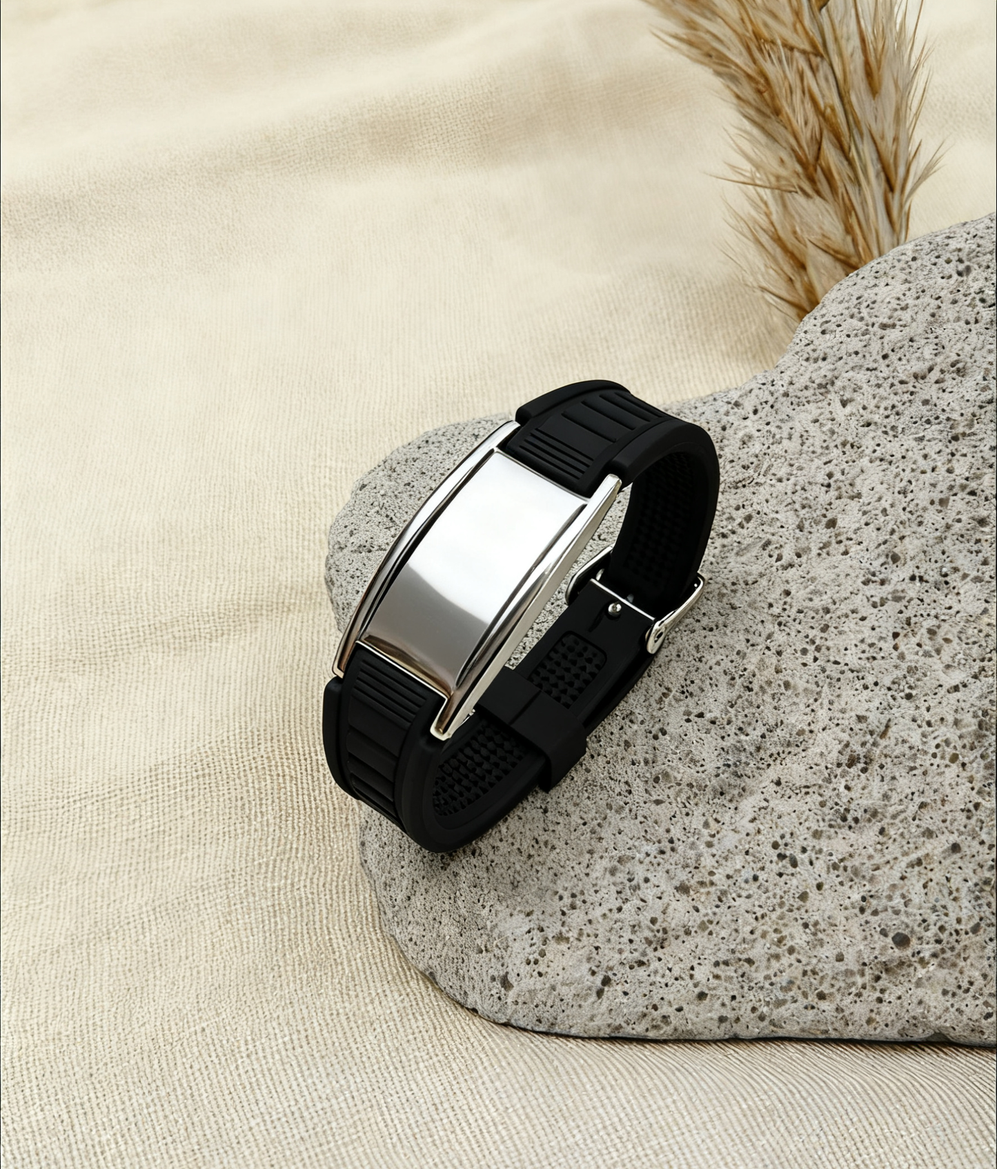 The Perfect Gift for Him & Her | Blaxer 2.0 Anti-Static Bracelet | Stylish Design Meets Everyday Wellness - Short BlackSilver