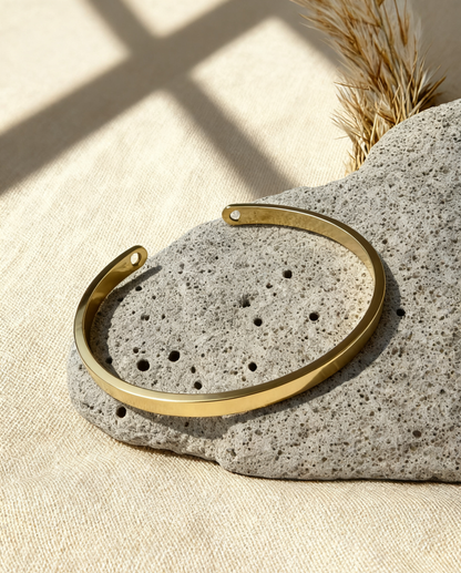 The Perfect Gift for Him & Her | Custom Heart Stainless Steel Bangle | Minimalist Love, Personalized Touch - Gold