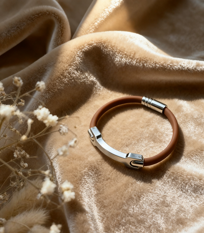The Perfect Gift for Him, Her & Everyone | RS Anti-Static Bracelet | Fashion Meets Function in a Unisex Design - BrownSilver