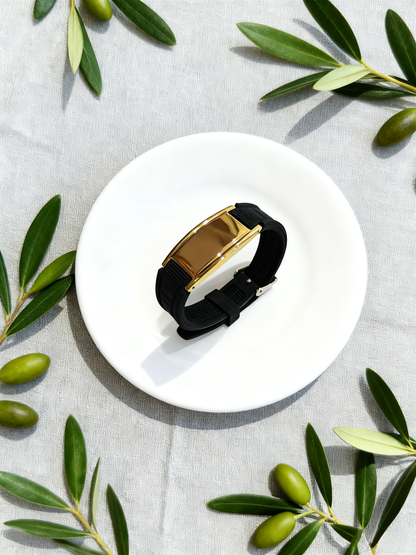 The Perfect Gift for Him & Her | Blaxer 2.0 Anti-Static Bracelet | Stylish Design Meets Everyday Wellness - Short BlackGold