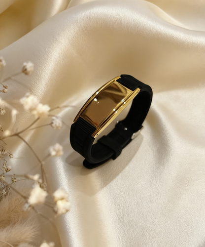 The Perfect Gift for Him & Her | Blaxer 2.0 Anti-Static Bracelet | Stylish Design Meets Everyday Wellness - Short BlackGold