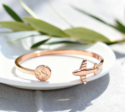 BABAZAC Travel The World Bracelet | Live, Explore, Be Free - RoseGold