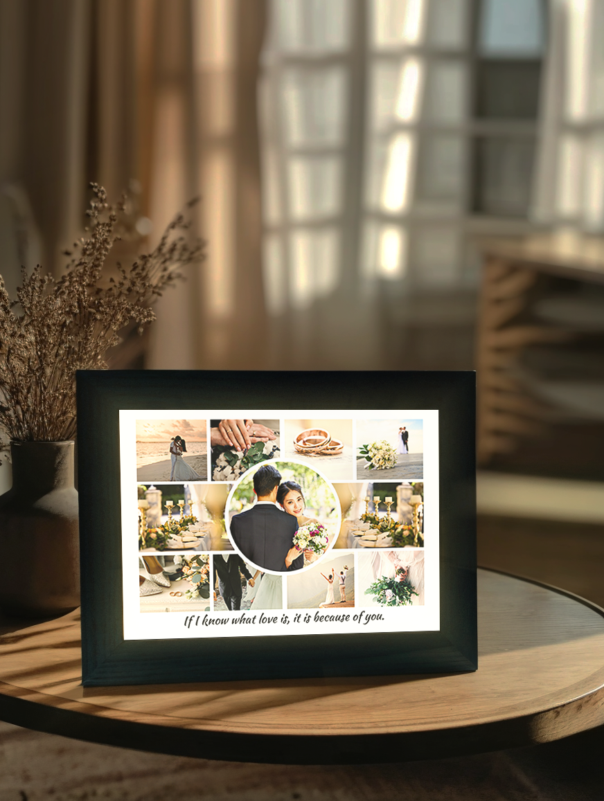 Anniversary Gift Couple Photo Light Frame