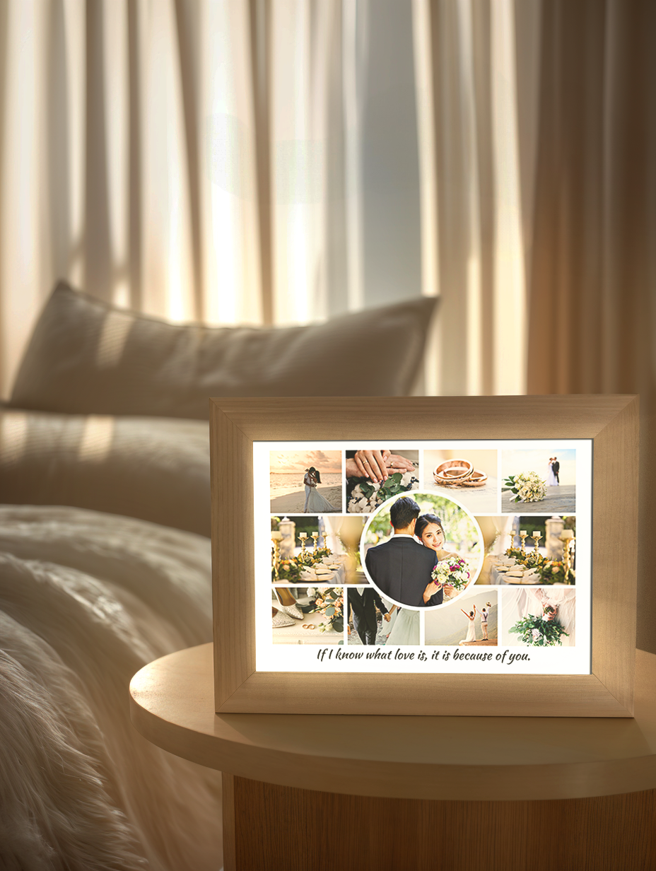 Anniversary Gift Couple Photo Light Frame