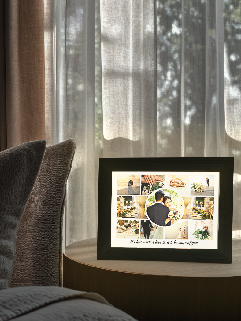 Anniversary Gift Couple Photo Light Frame