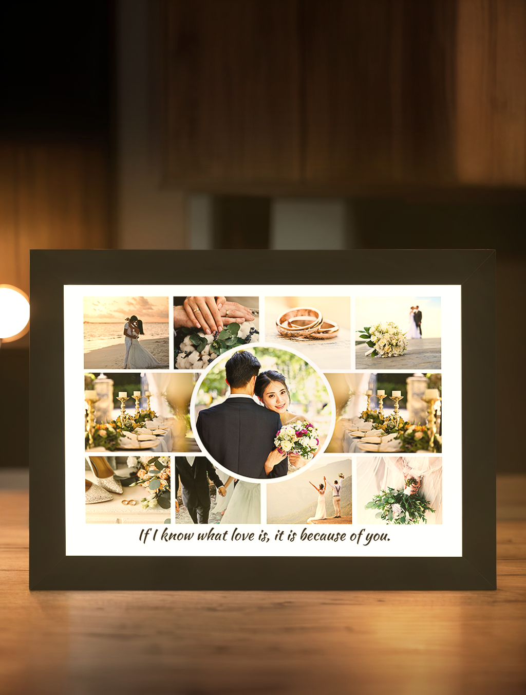 Anniversary Gift Couple Photo Light Frame