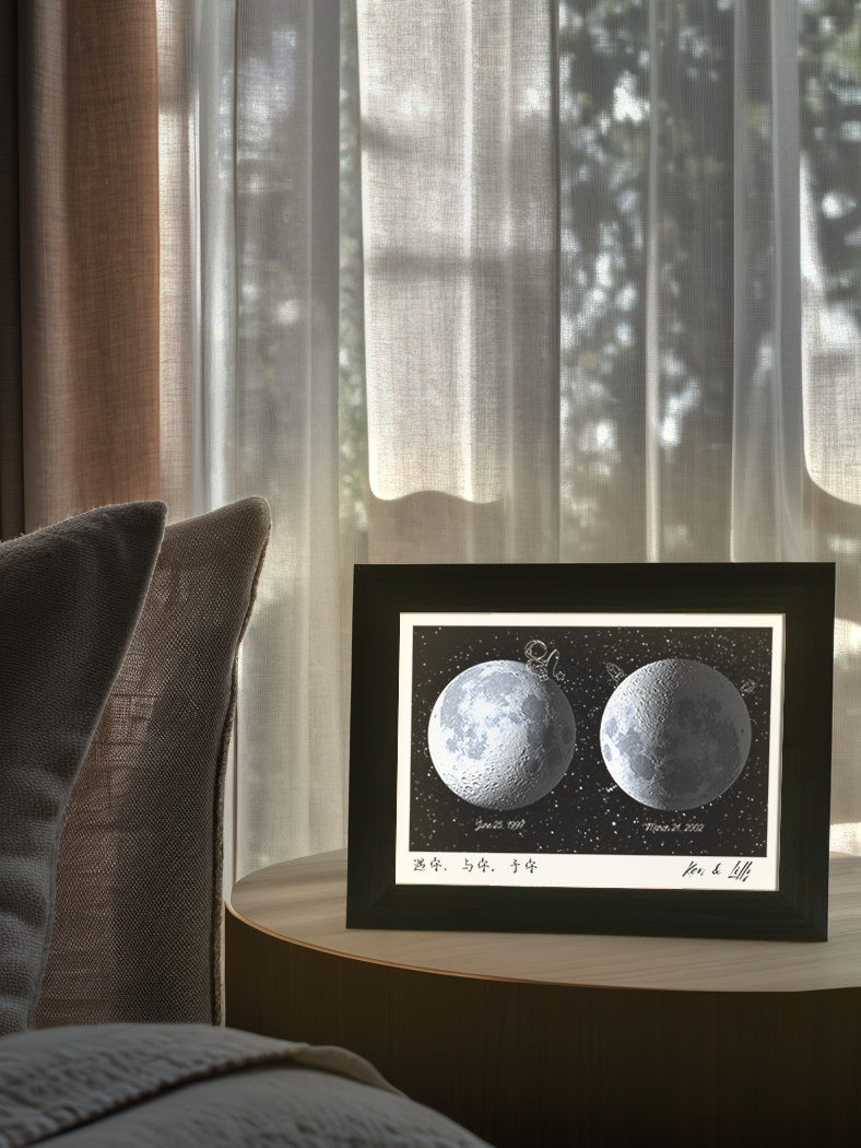 Couple Birthday Moon Memory Photo Light Frame