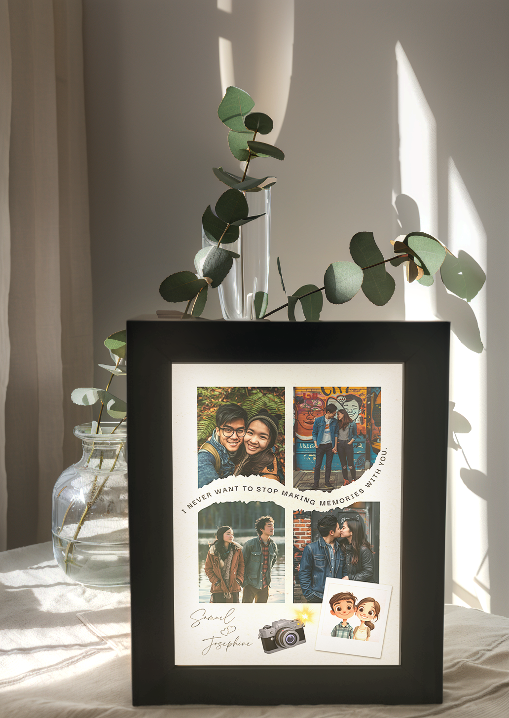 Couples Photo Camera Surprise Light Frame