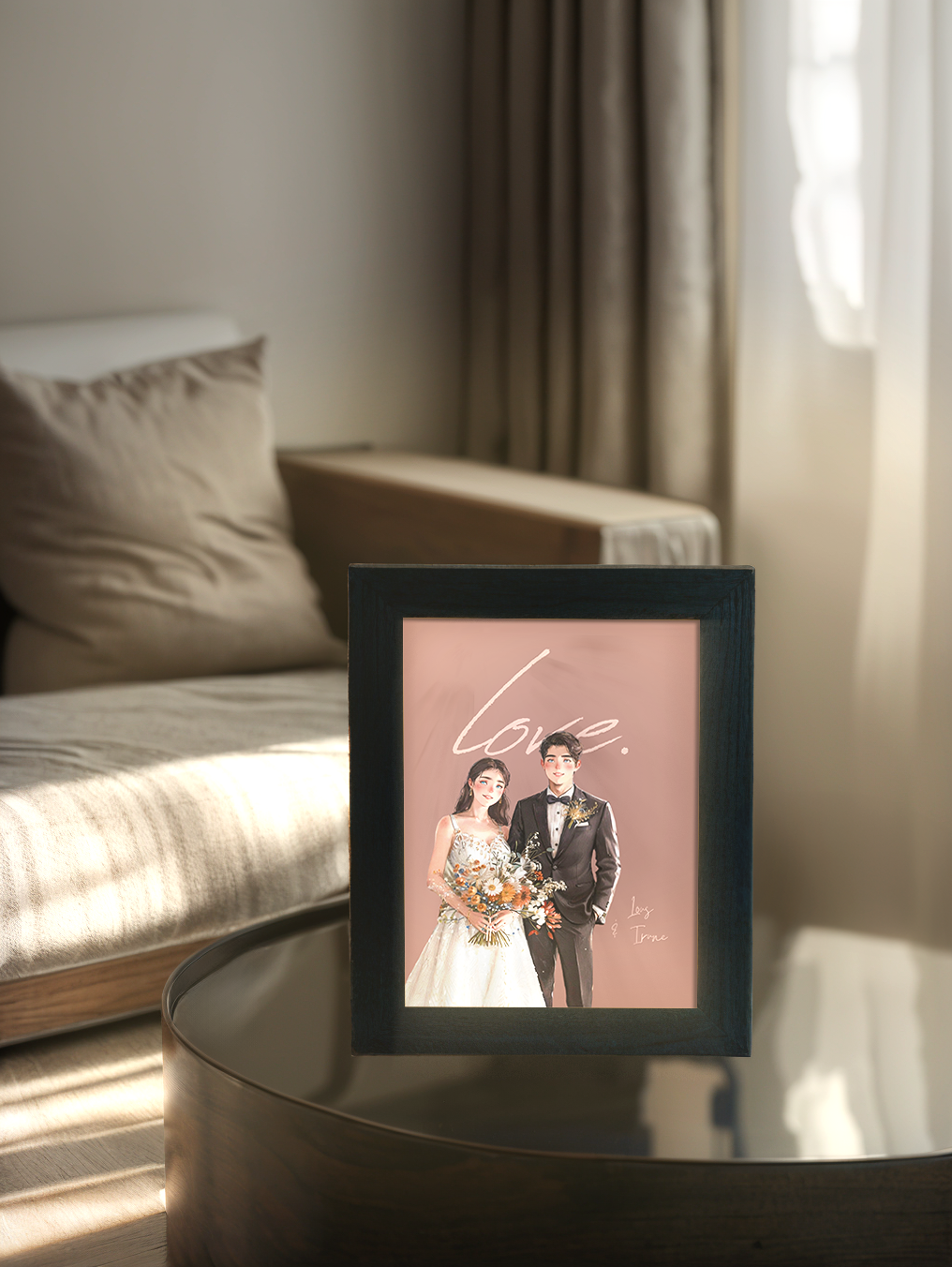 Custom Fairy Tale Couple Photo Light Frame