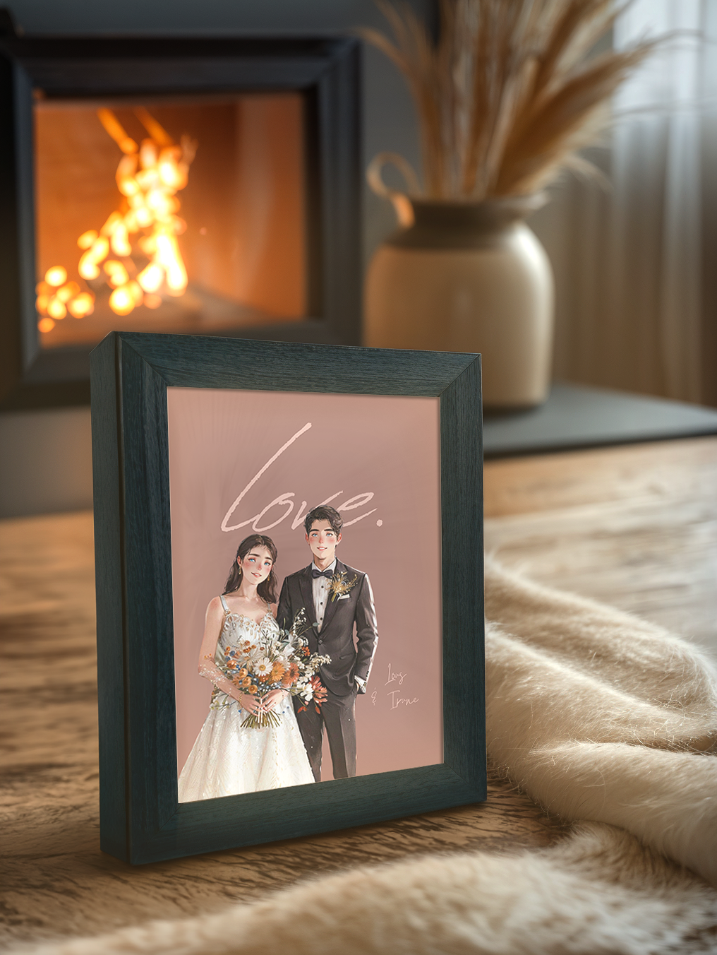 Custom Fairy Tale Couple Photo Light Frame