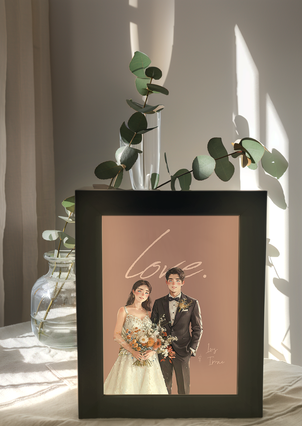 Custom Fairy Tale Couple Photo Light Frame