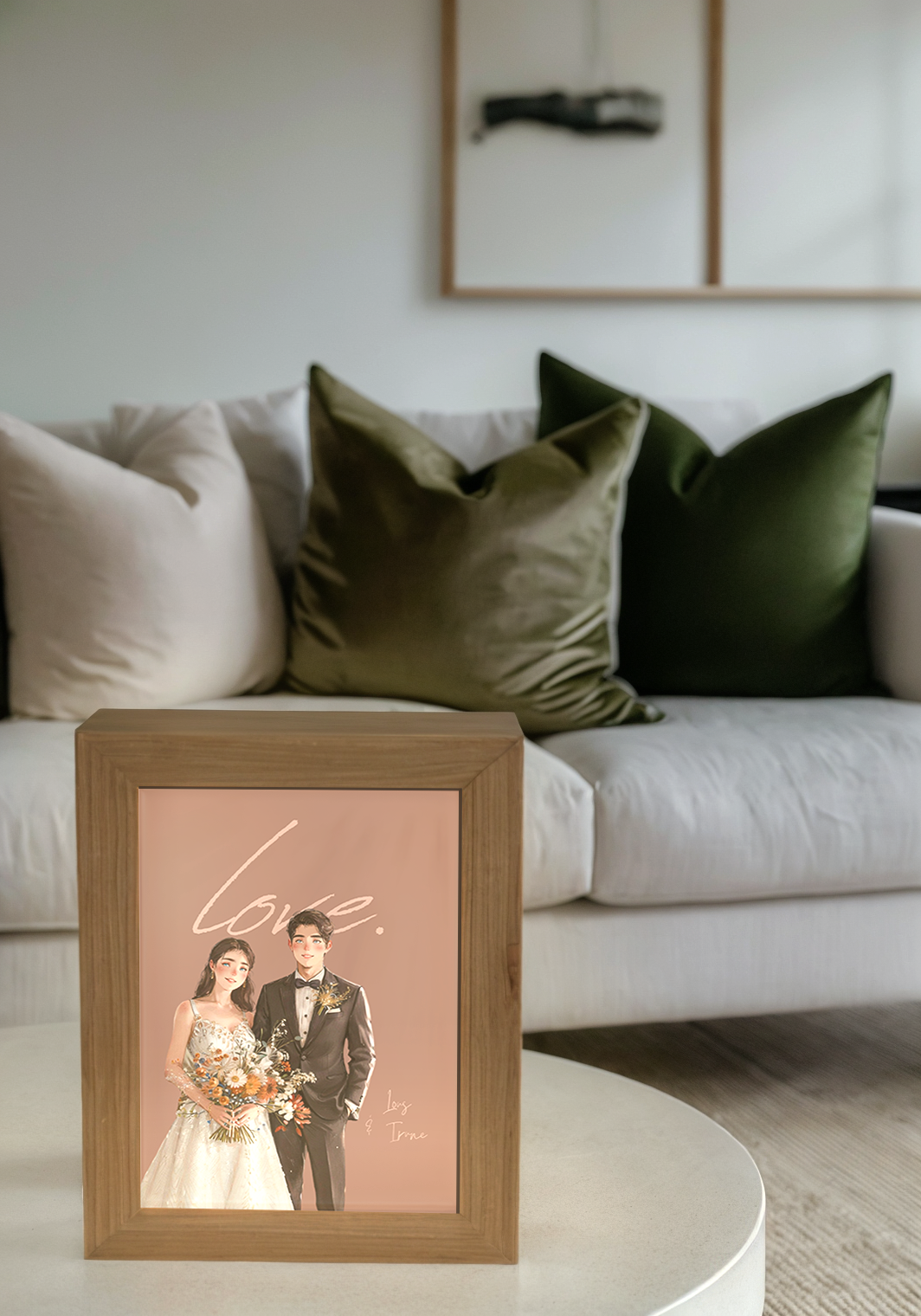 Custom Fairy Tale Couple Photo Light Frame