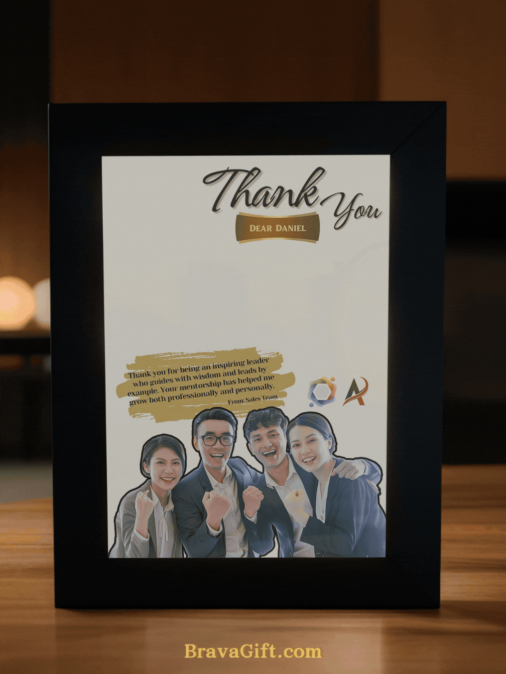 Custom Team Company Thank You Photo Light Frame