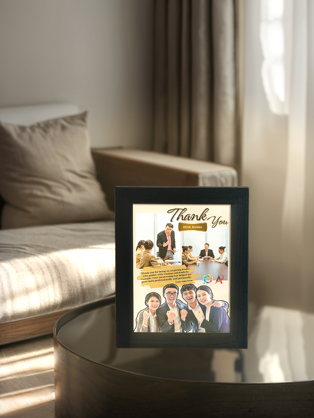 Custom Team Company Thank You Photo Light Frame