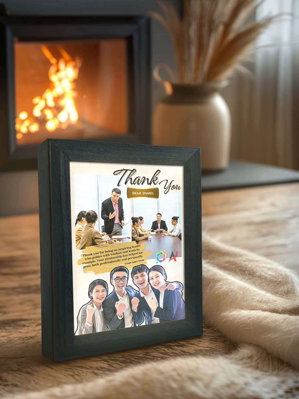 Custom Team Company Thank You Photo Light Frame