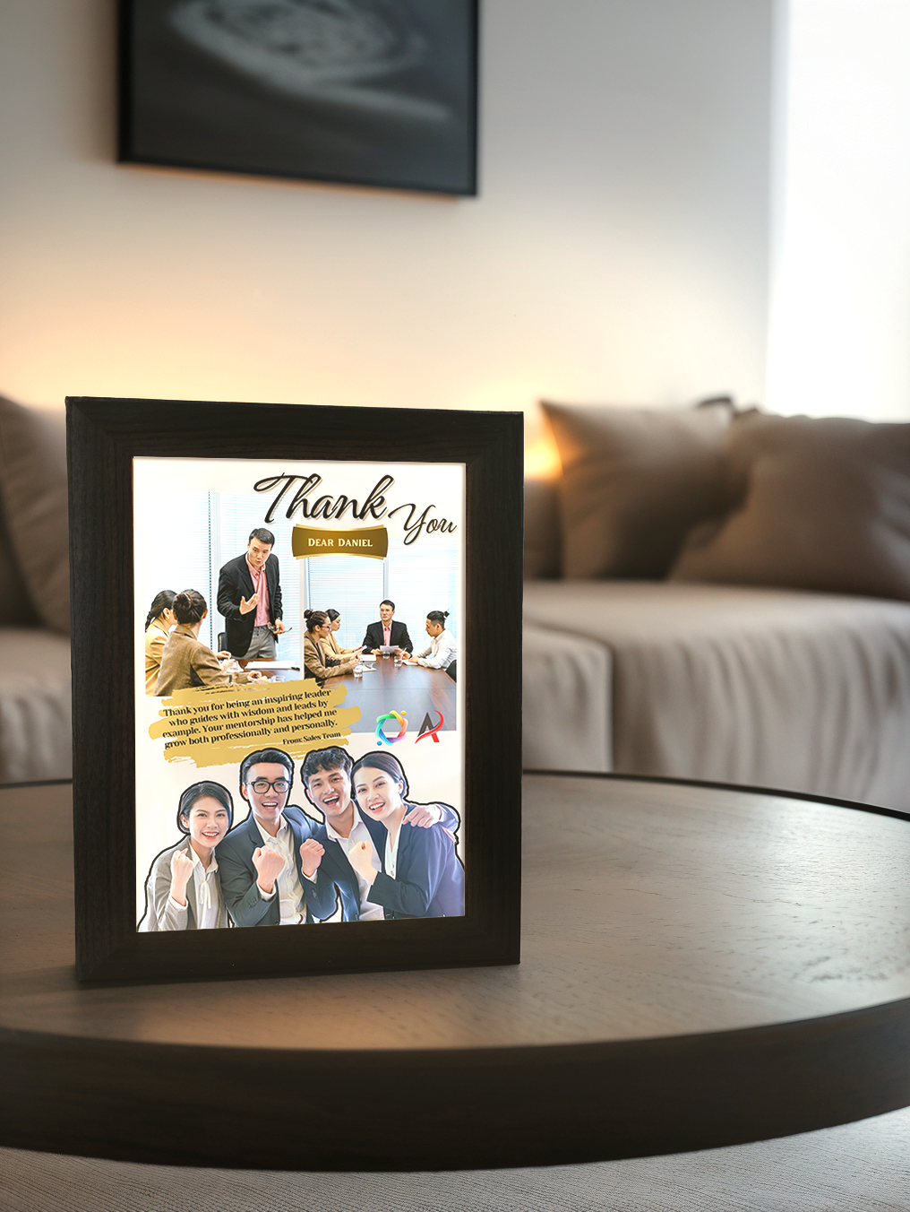 Custom Team Company Thank You Photo Light Frame