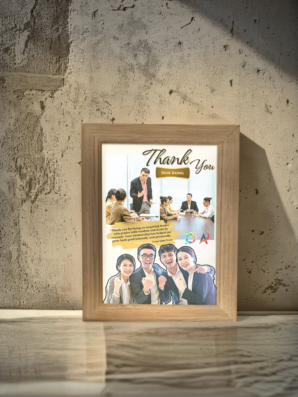 Custom Team Company Thank You Photo Light Frame