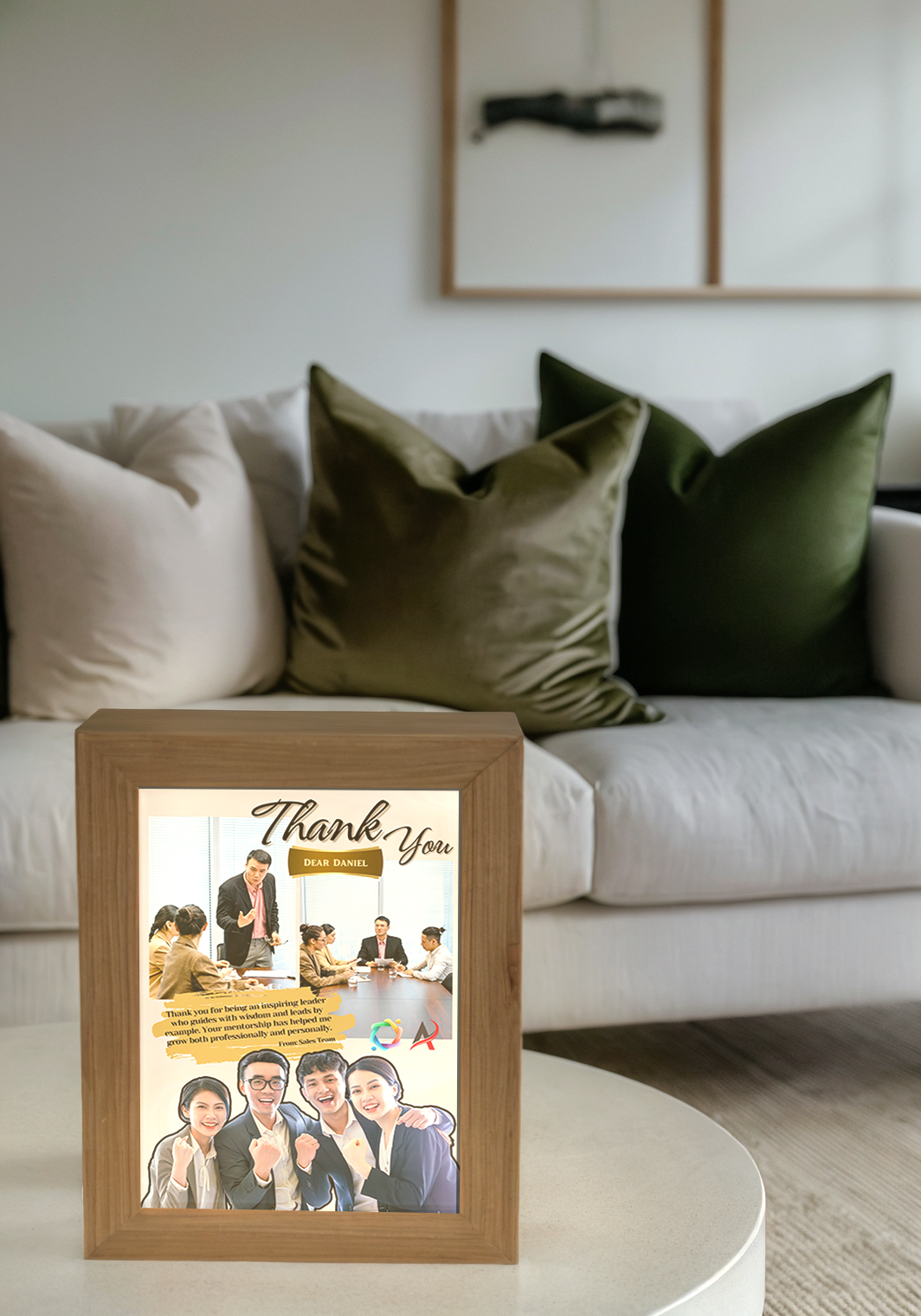 Custom Team Company Thank You Photo Light Frame