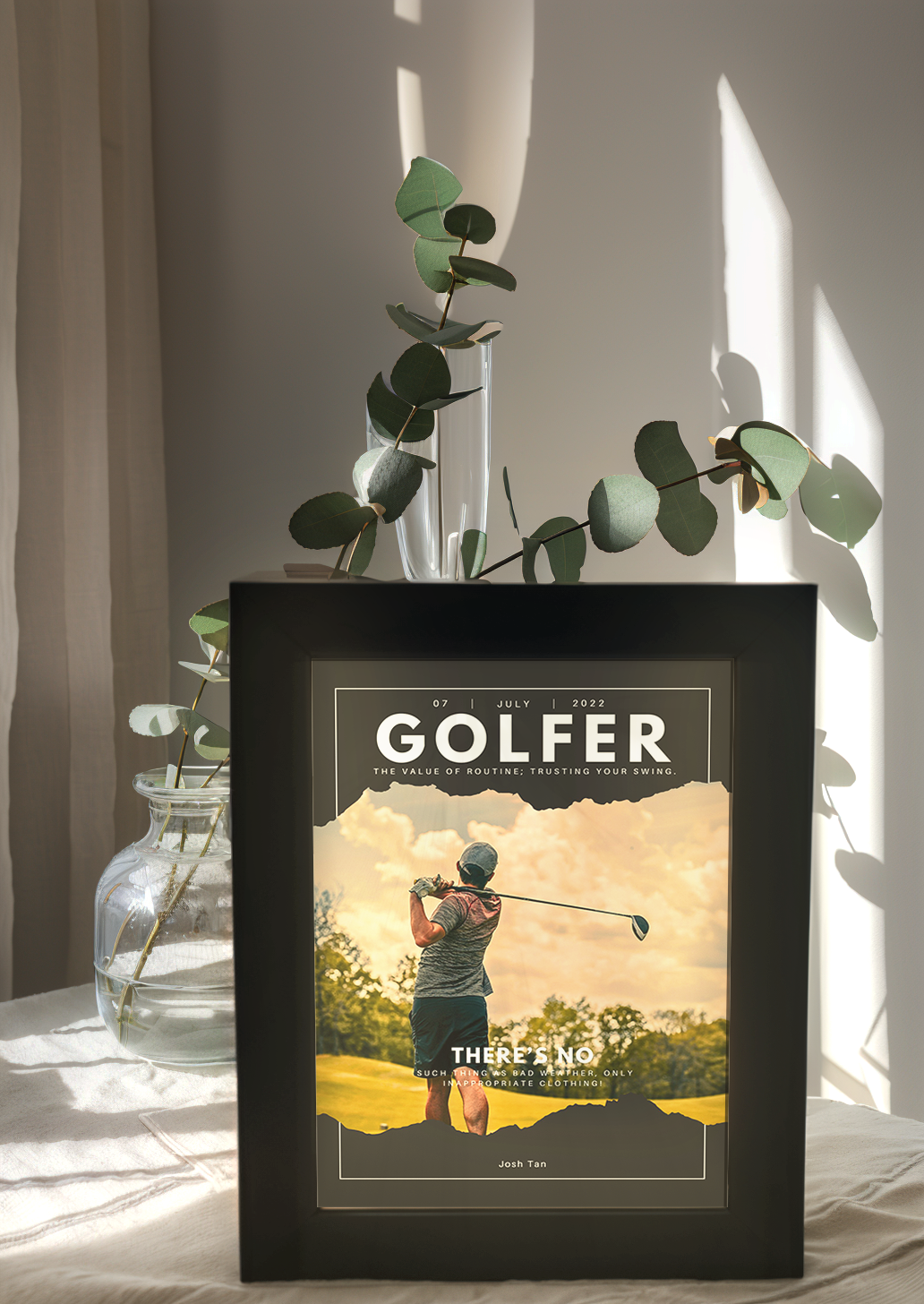 Custom VIP Premium Golfer Photo Light Frame